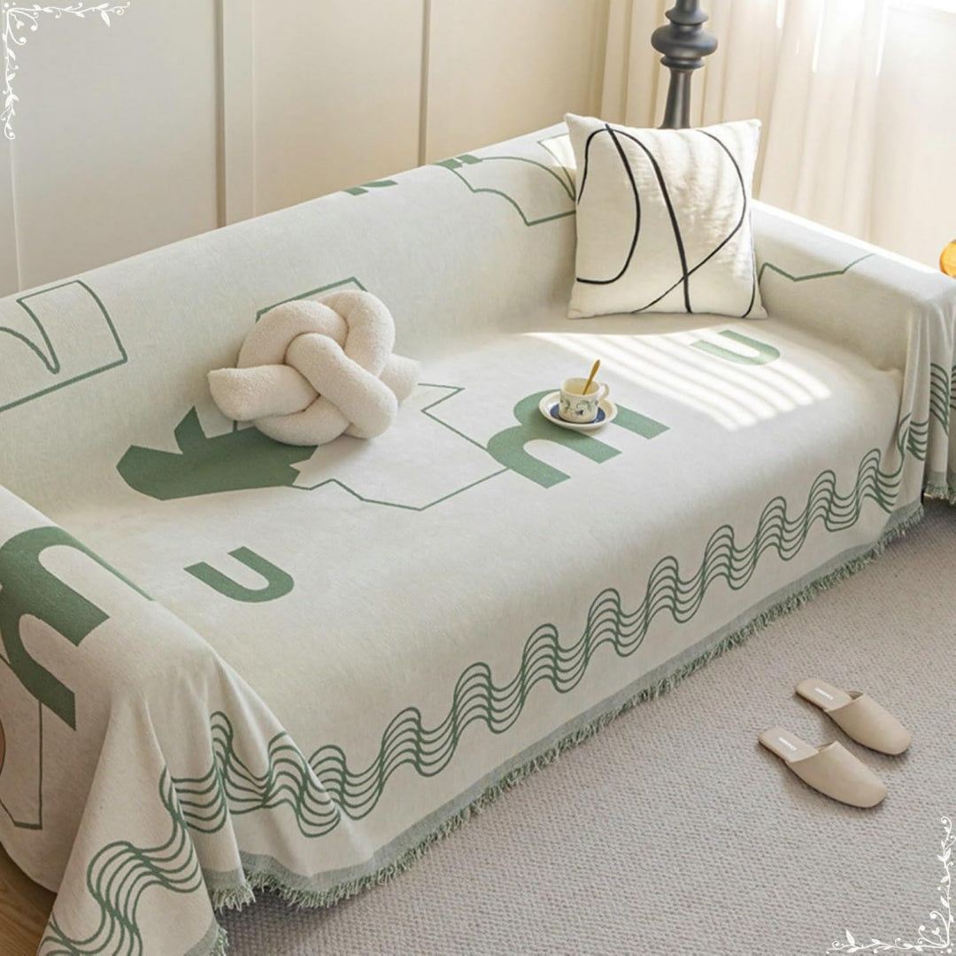 Divano da soggiorno stile vintage verde