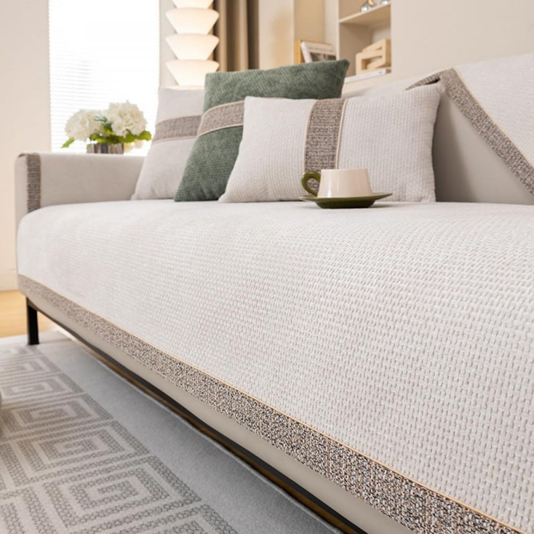 Divano confortevole Copridivano Fodera Divano Ciniglia Posti beige