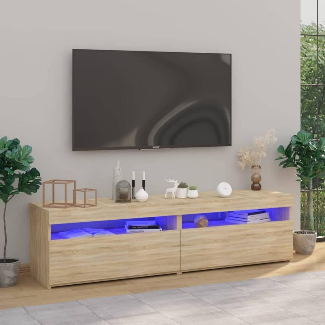 Mobile TV con illuminazione LED con porta USB rovere