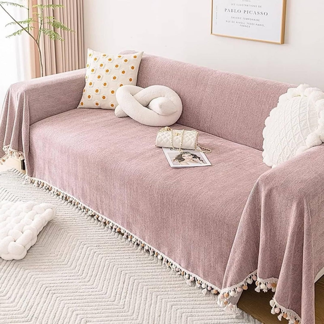 Divano confortevole AMDXD Coperta divano, tinta unita, rosa