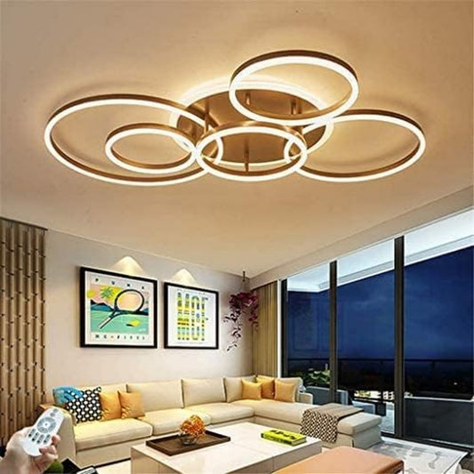 Arredo per soggiorno con illuminazione LED struttura in metallo marrone