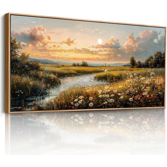 Mobile funzionale JHHUAMO Quadro Cornice Fiori Tramonto naturale