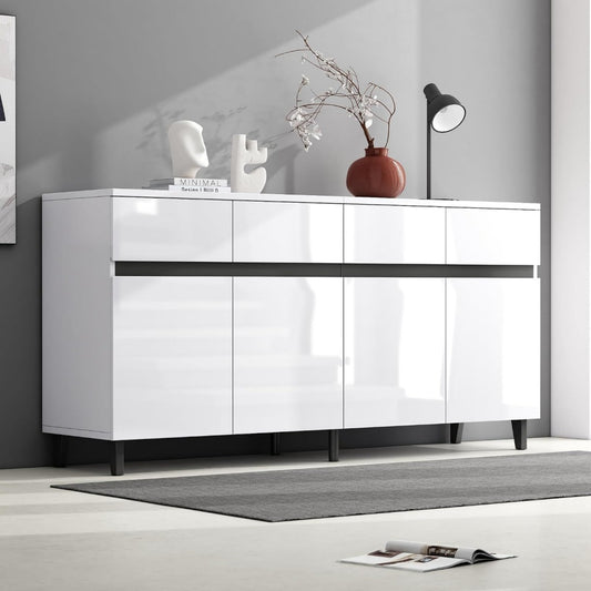 Credenza da soggiorno regolabile bianco