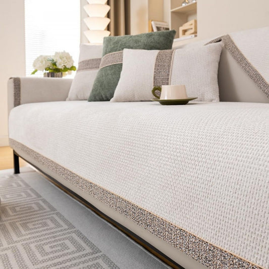 Divano confortevole Copridivano Fodera Divano Ciniglia Posti beige