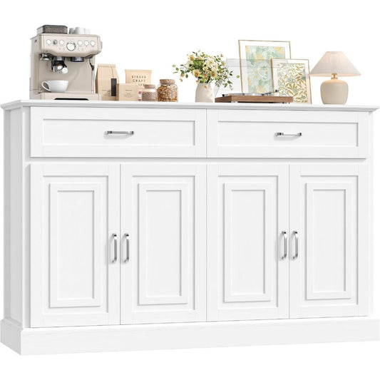 Credenza da soggiorno con cassetti con ante bianco