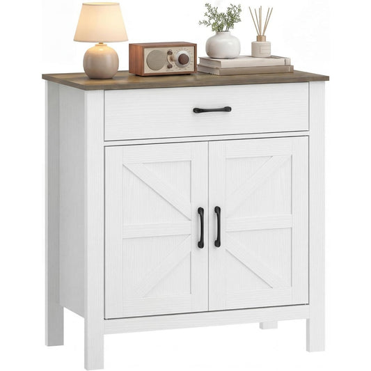 Credenza da soggiorno bianco con cassetti in MDF
