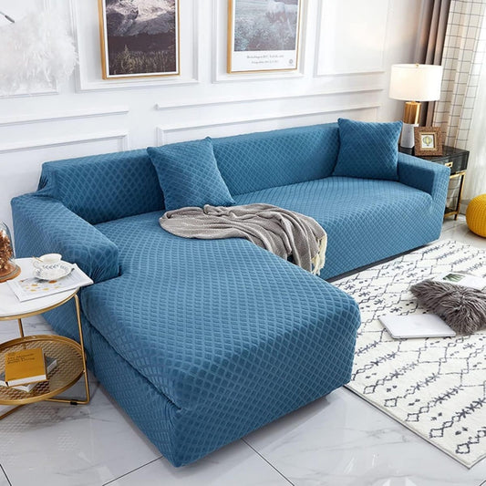 Divano confortevole YOPOIY Fodere Divano Angolare Jacquard blu