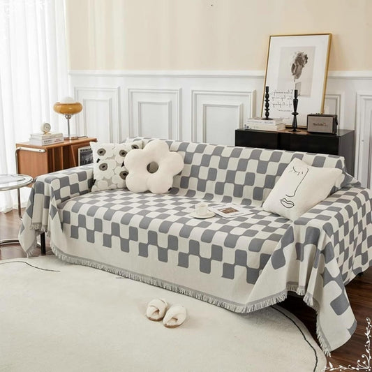 Divano da soggiorno Coperta divano grigio, ciniglia divano grigio
