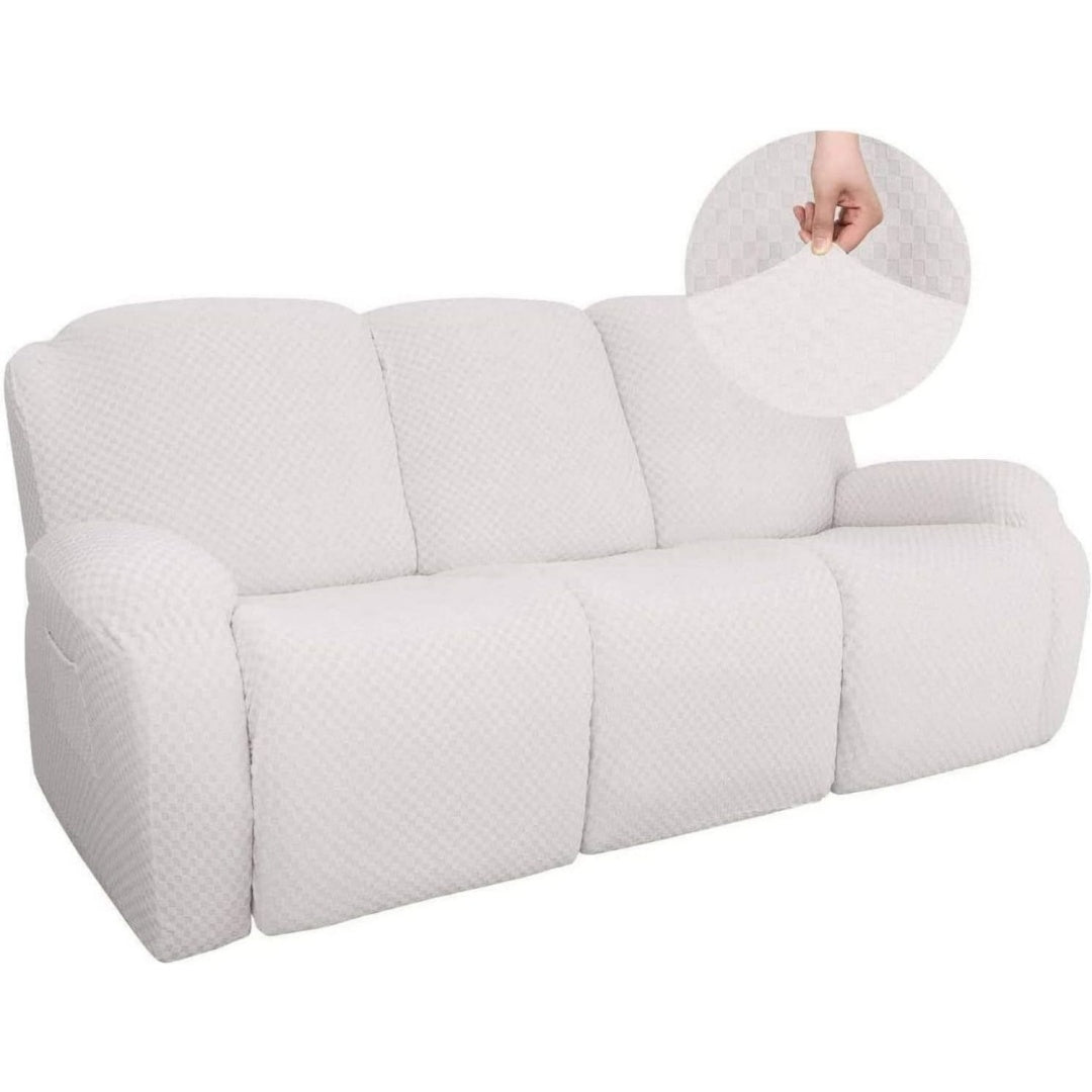Poltrona da soggiorno bianco reclinabile rivestimento in tessuto