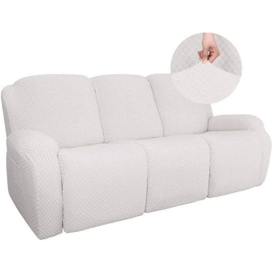 Poltrona da soggiorno bianco reclinabile rivestimento in tessuto