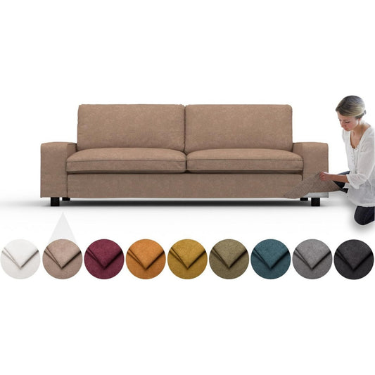 Seduta imbottita con braccioli 88 x 228 x 63 cm oro