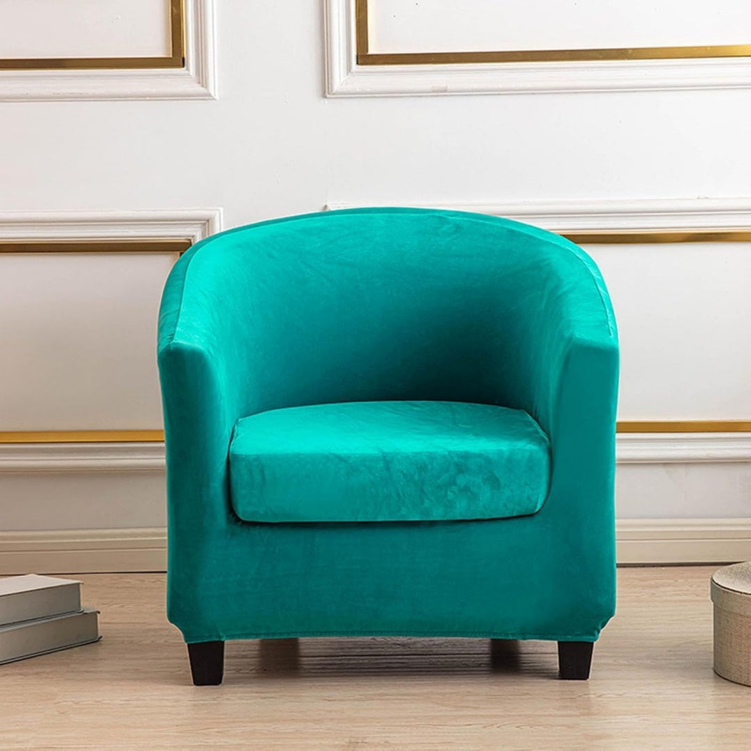Poltrona confortevole regolabile rivestimento in velluto blu